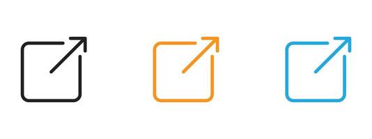 Open icon Thin line illustration set vector