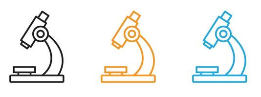 Microscope Icon Thin line illustration set vector