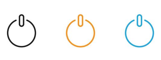 Power button icon Thin line illustration set vector