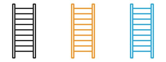 Ladder icon Thin line illustration set vector