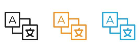 Language icon Thin line illustration set vector