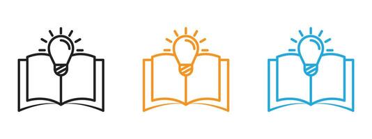 Knowledge icon Thin line illustration set vector