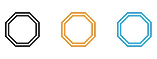Octagon icon Thin line illustration set vector
