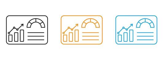 Dashboard icon Thin line illustration set vector