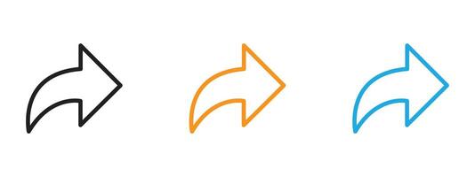 Forward icon Thin line illustration set vector