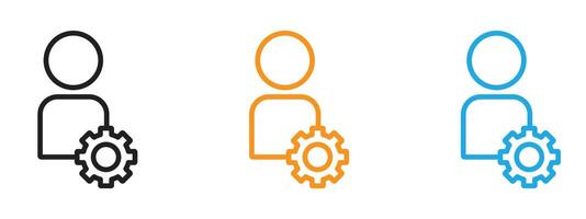 Manage icon Thin line illustration set vector