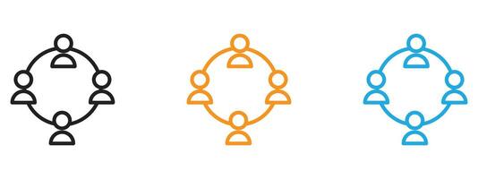 Community icon Thin line illustration set vector