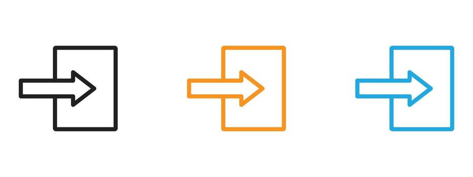 Log in icon Thin line illustration set vector