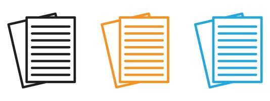 Documents icon Thin line illustration set vector