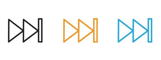 Fast forward icon Thin line illustration set vector