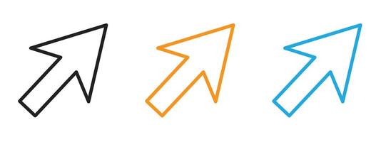 Cursor icon Thin line illustration set vector