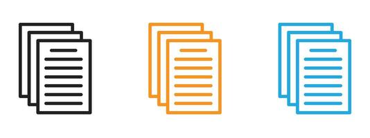 File icon Thin line illustration set vector