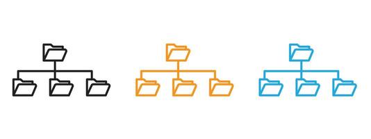 Folder tree icon Thin line illustration set vector