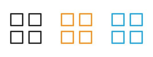 Grid view icon Thin line illustration set vector