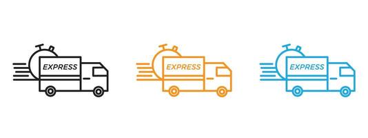 Express icon Thin line illustration set vector