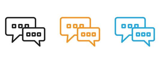 Chat Icon Thin line illustration set vector