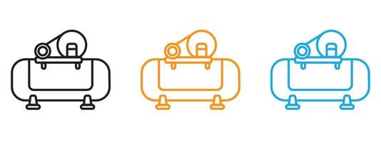 Compressor icon Thin line illustration set vector