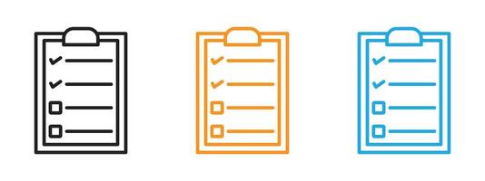 Check list icon Thin line illustration set vector