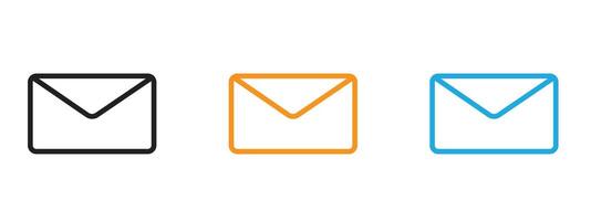 Envelope icon Thin line illustration set vector