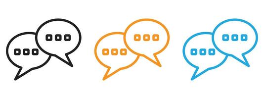 Conversation icon Thin line illustration set vector