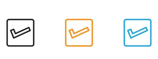 Checkbox icon Thin line illustration set vector