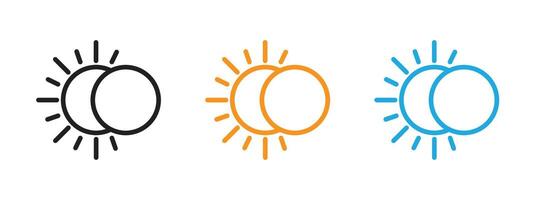 Eclipse icon Thin line illustration set vector