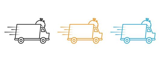 Express Delivery icon Thin line illustration set vector