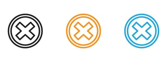 Error Icon Thin line illustration set vector