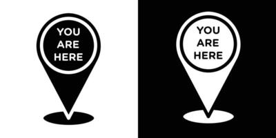 You are Here Pointer Icon Isolated flat in outline vector