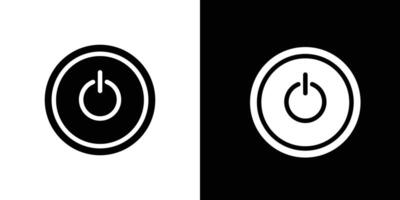 Button on off icon Isolated flat in outline vector