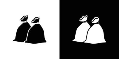 Trash bag icon Isolated flat in outline vector