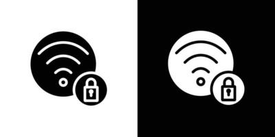 Wifi security icon Isolated flat in outline vector