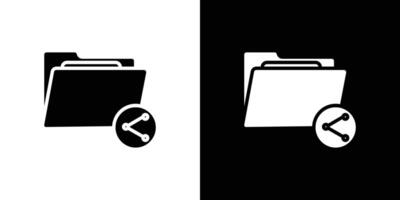 Share folder line icon Isolated flat in outline vector