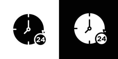 24 Hour time icon Isolated flat in outline vector