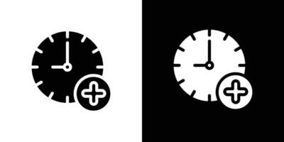 Extra hours icon Isolated flat in outline vector