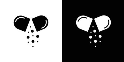 Open Capsule icon Isolated flat in outline vector