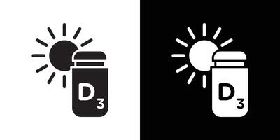 Vitamin D3 icon Thin line flat illustration vector