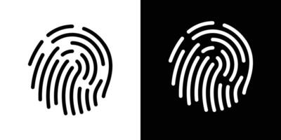 Fingerprint Icon Isolated flat in outline vector
