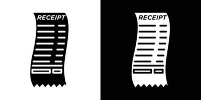 paper check receipt icon Isolated flat in outline vector