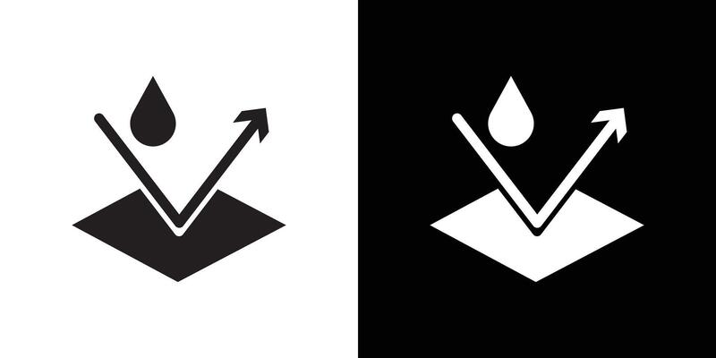Water repellent surface icon Thin line flat illustration