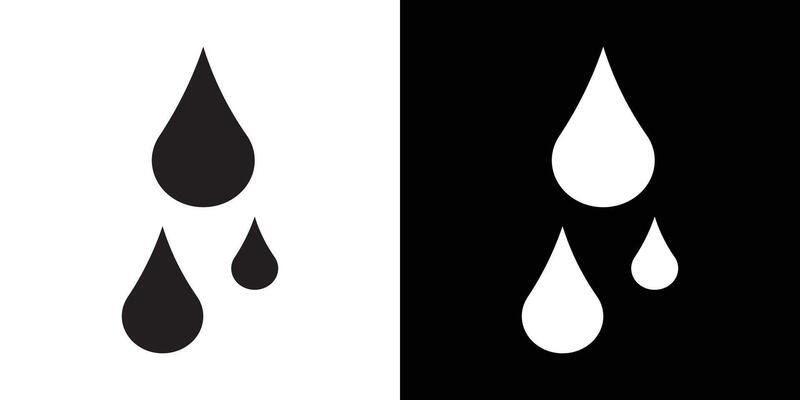 water drops icon Thin line flat illustration