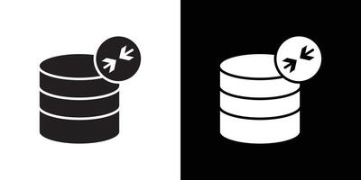 Shrink database icon Thin line flat illustration vector