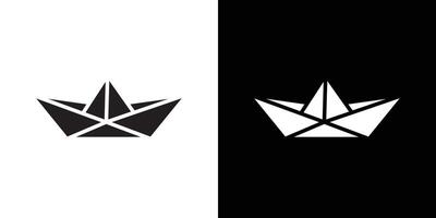 Paper boat icon Thin line flat illustration vector
