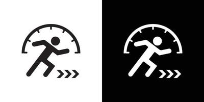 running Speed icon Thin line flat illustration vector