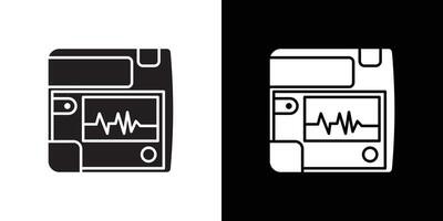 Rescue defibrillator icon Thin line flat illustration vector