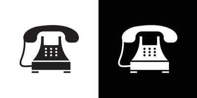 old phone icon Thin line flat illustration vector