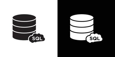 SQL server icon Thin line flat illustration vector