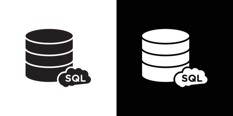 SQL server icon Thin line flat illustration