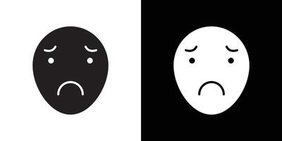 Regret expression icon Thin line flat illustration vector