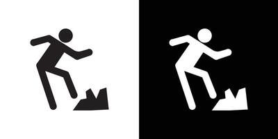 Man tripping icon Thin line flat illustration vector
